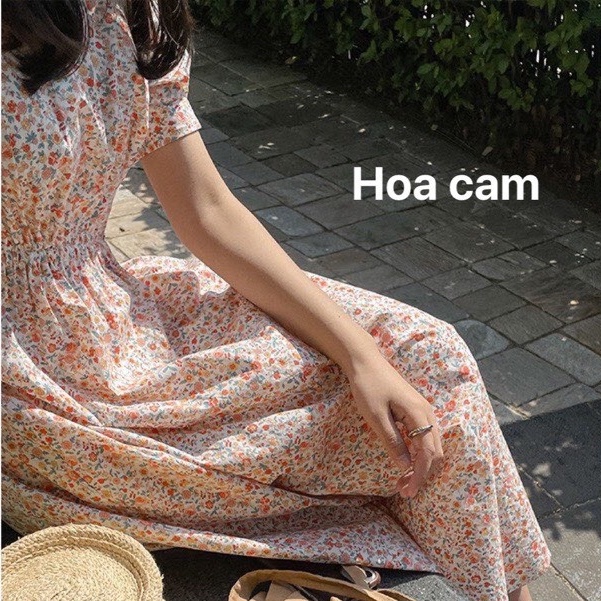 Váy hoa nhí vintage dáng dài đi biển, đầm hoa nhí babydoll cộc tay ulzzang có bigsize GOROGI | BigBuy360 - bigbuy360.vn