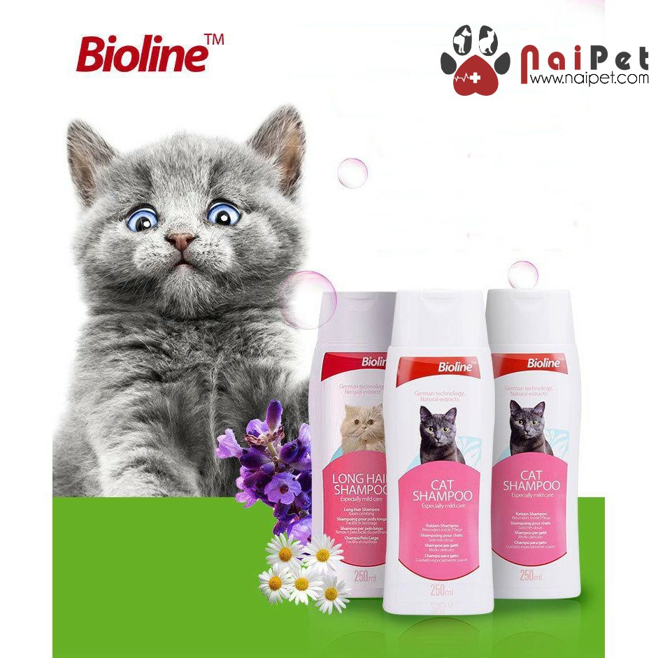 Sữa Tắm Cho Mèo Lông Dài Và Lông Ngắn Bioline Chai 250ml