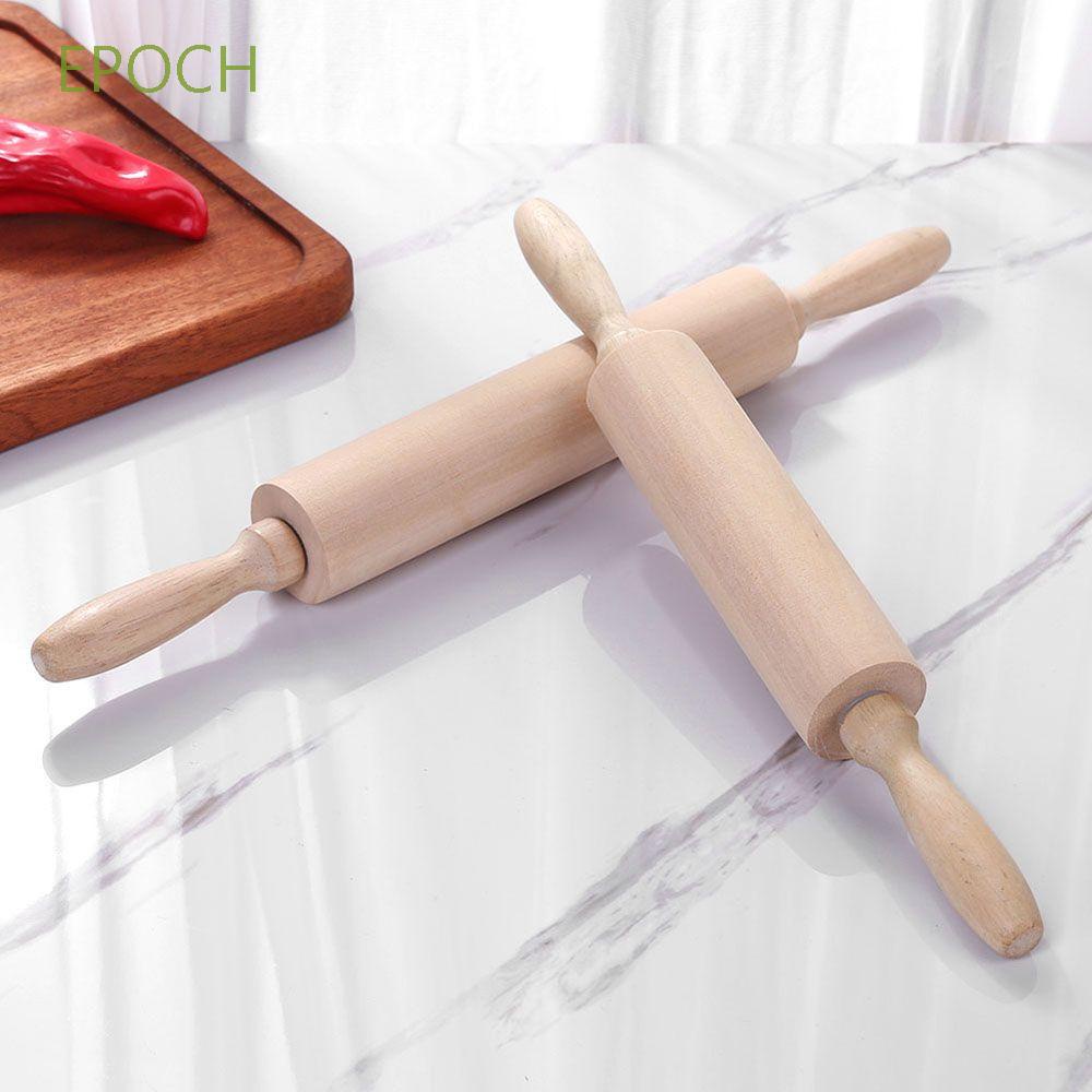 Cây lăn bột làm bánh bằng gỗ trơn màu tiện dụng