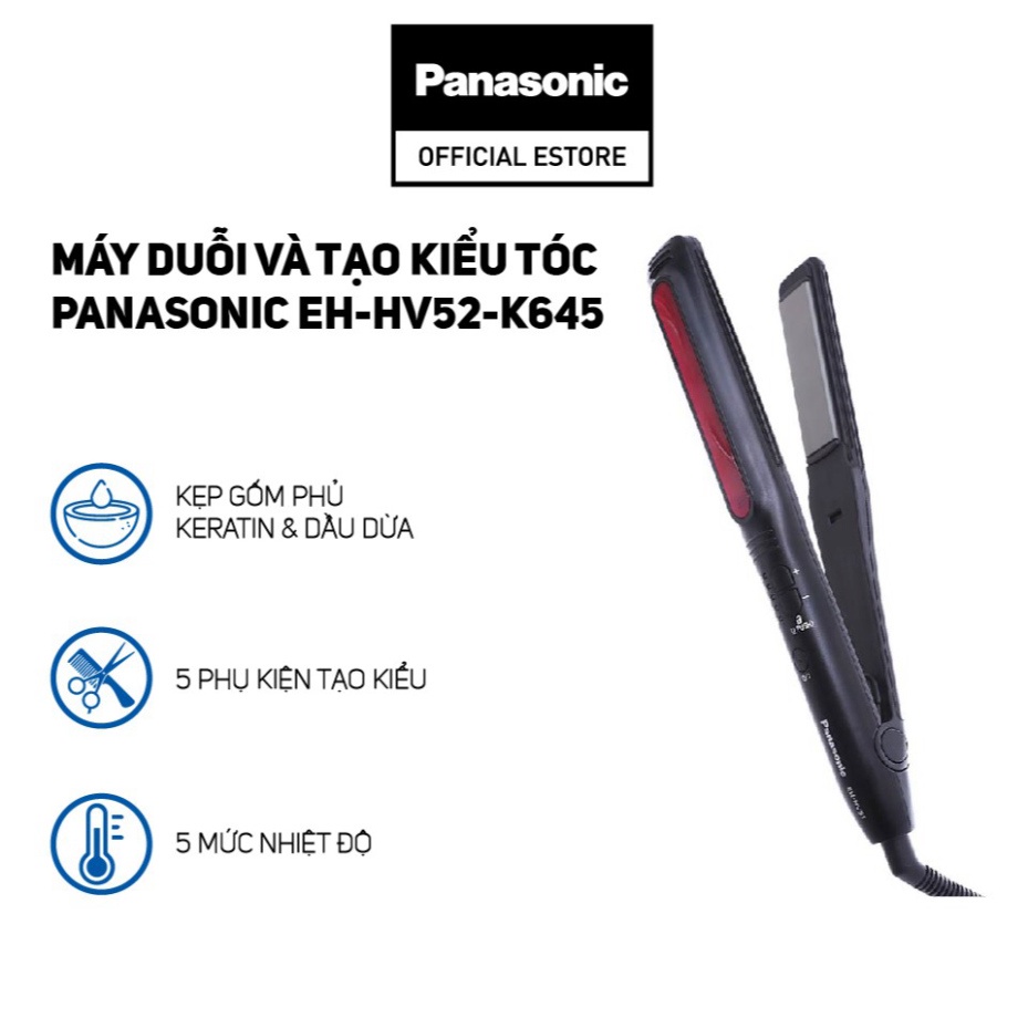 Máy Duỗi Và Tạo Kiểu Tóc Panasonic EH-HV52-K645 - Hàng Chính Hãng