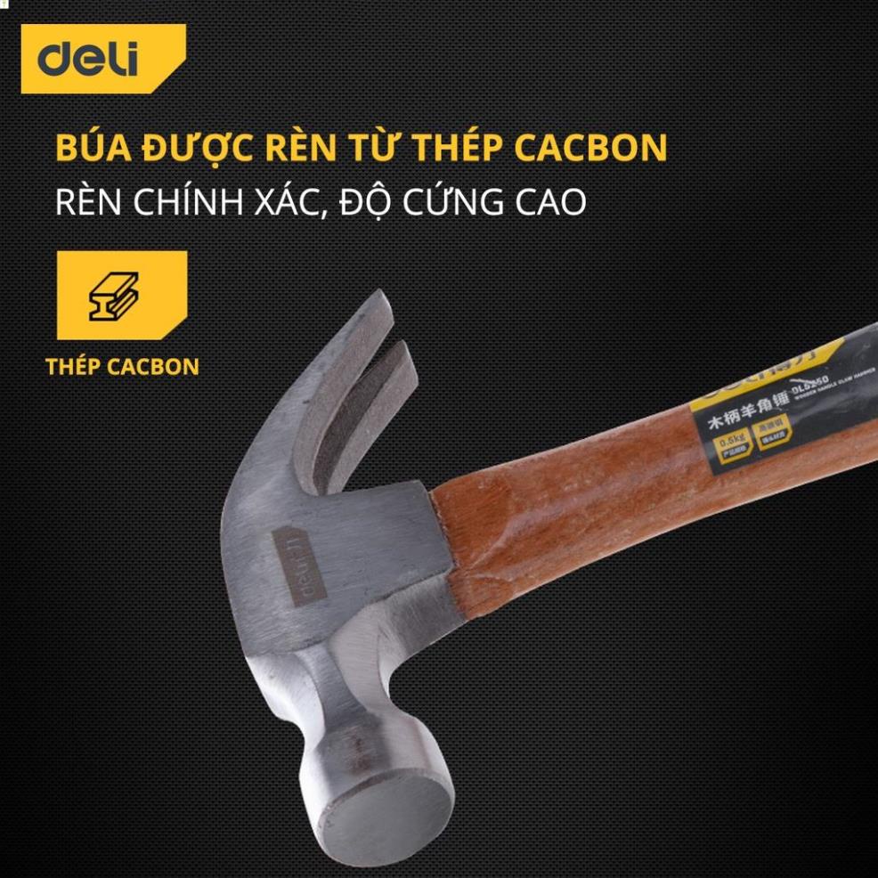 [LIFEDL157] Búa đóng đinh Deli Chất lượng cao - Tay cầm gỗ chắc chắn - Phù hợp sửa chữa vật dụng, nhà cửa - DL5250 .