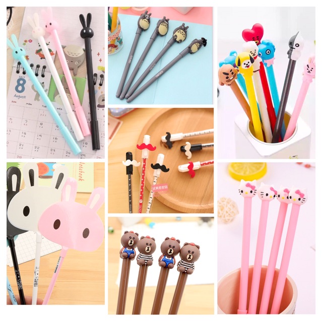 Set 20 bút hoạt hình tặng kèm túi zip