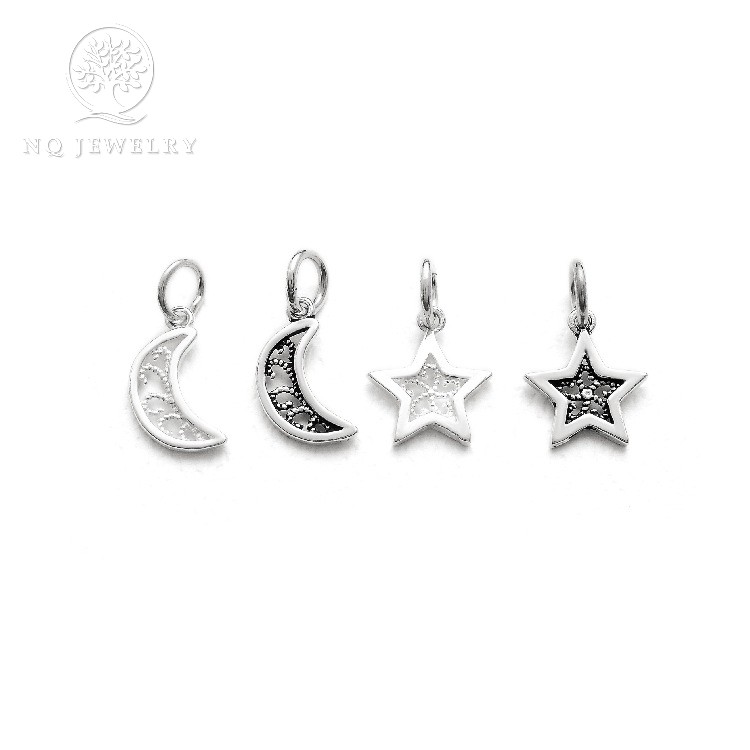 Charm bạc hình sao, mặt trăng khuyết - NQ Jewelry