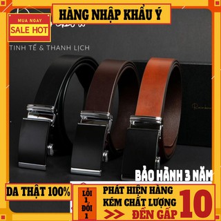 Thắt lưng nam/Thắt lưng da bò thật khóa tự động chính hãng Rainbow 005