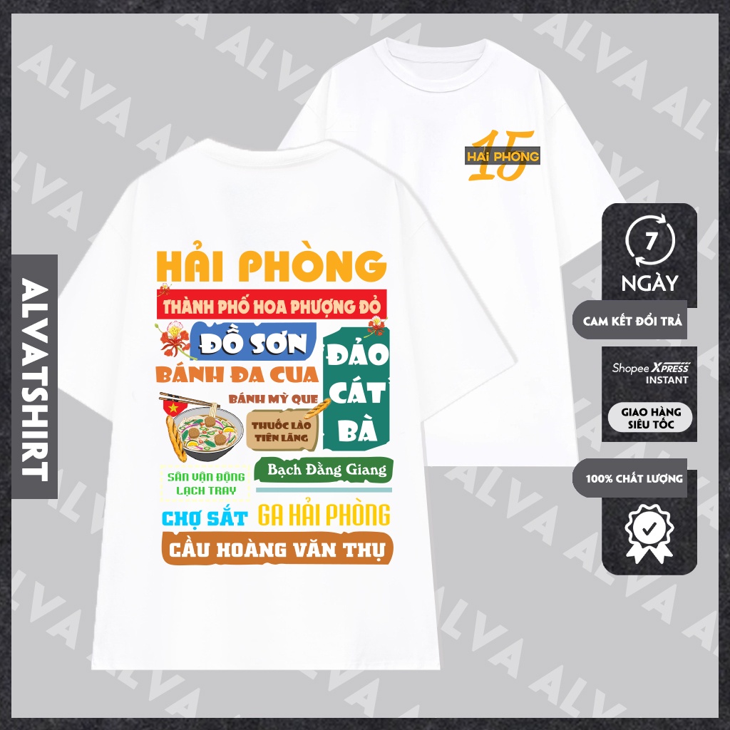 Áo thun các tỉnh miền Bắc Trắng Việt Nam Oversize Unisex độc quyền tại Alva