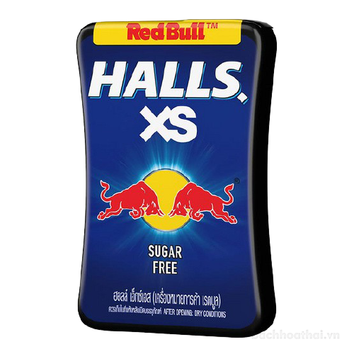 [Hết thèm ṫhuốc lá] Kẹo ngậm thơm miệng Halls XS vị RedBull Thái Lan