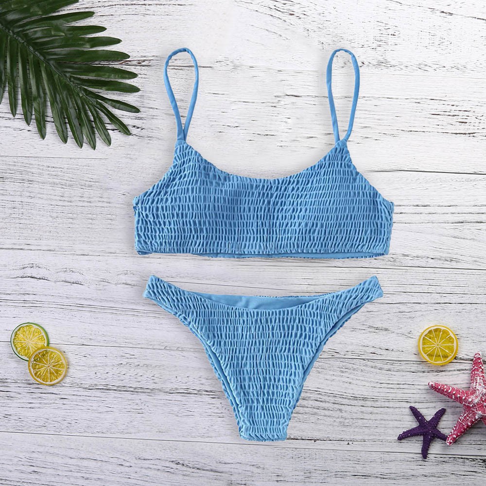 Bộ đồ tắm bikini hai mảnh không có miếng đệm nâng ngực quyến rũ cho nữ