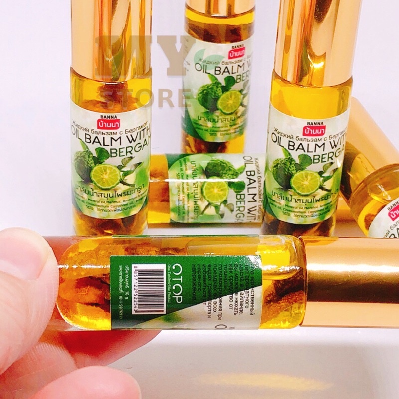 (Chính Hãng) Dầu Lăn Thảo Dược Oil Balm With Bergamot Otop- Hương Chanh Thái Lan 8cc