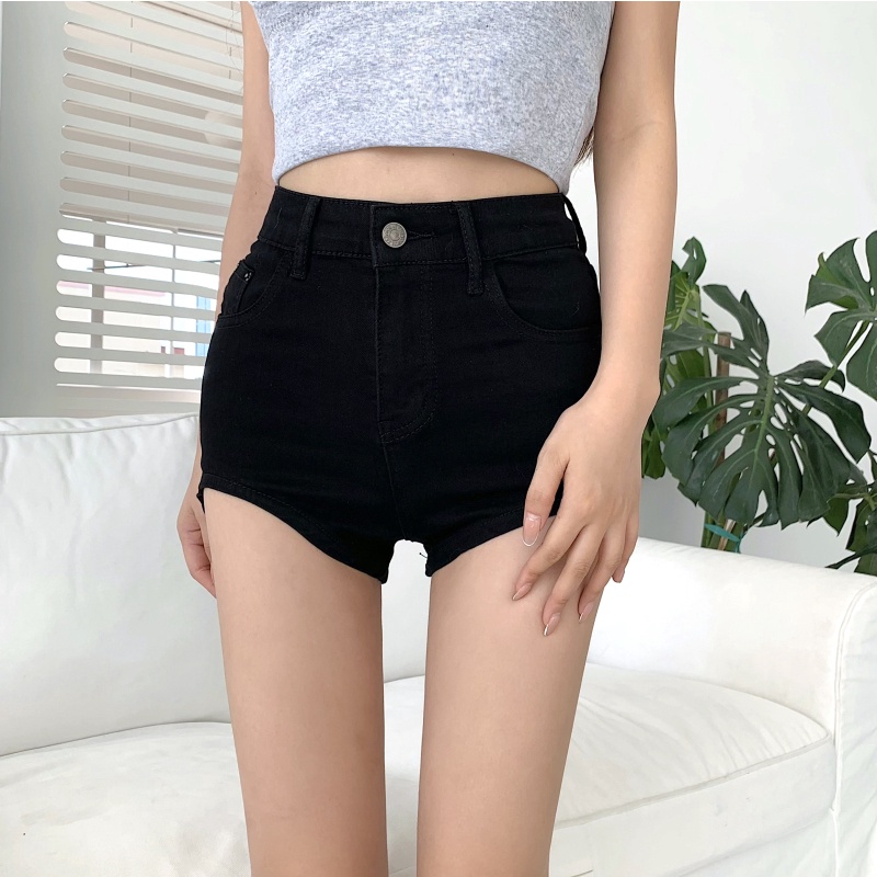 Quần Short Denim Lưng Cao Gợi Cảm Hợp Thời Trang Cho Nữ