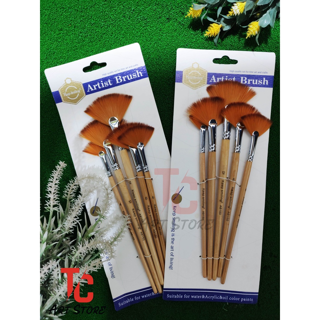 Bộ Cọ Quạt 5 Cây Keep Smiling Artist Brush No.8150