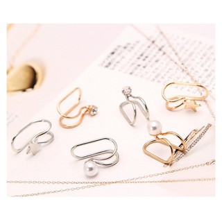 combo 10 chiếc Bông Tai Kẹp Vành Một Bên Cá Tính, khuyên tai