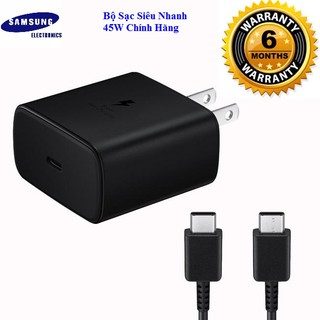 Củ sạc nhanh, Dây sạc Samsung Chính Hãng 45W Chân Type C, Bảo Hành 12 Tháng, Mới 100%