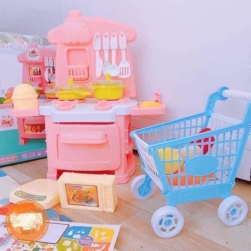 HỘP ĐỒ CHƠI NHÀ BẾP CÓ XE ĐẨY CHO BÉ