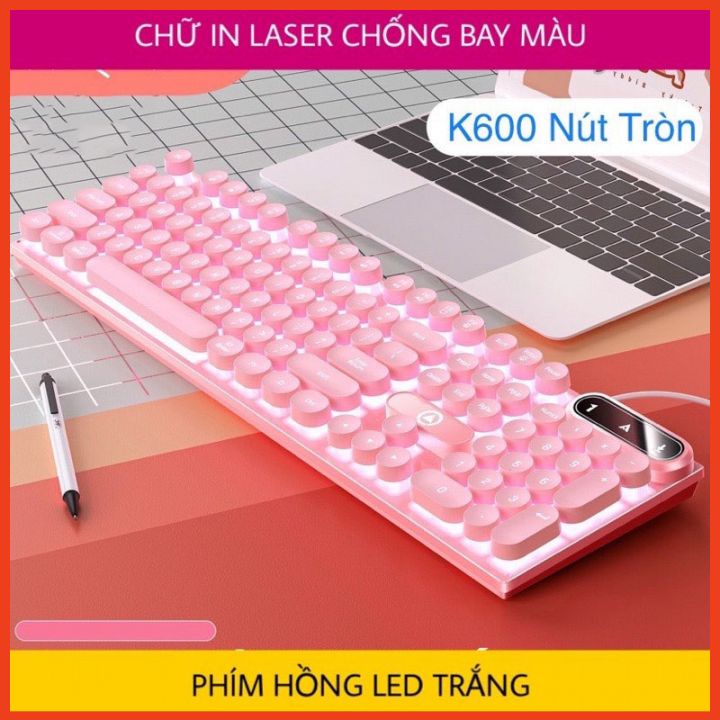 Bàn Phím Máy Tính Có Dây K600 YNOIAO Gaming Led Xuyên Chữ Dùng Cho Máy Tính, Laptop