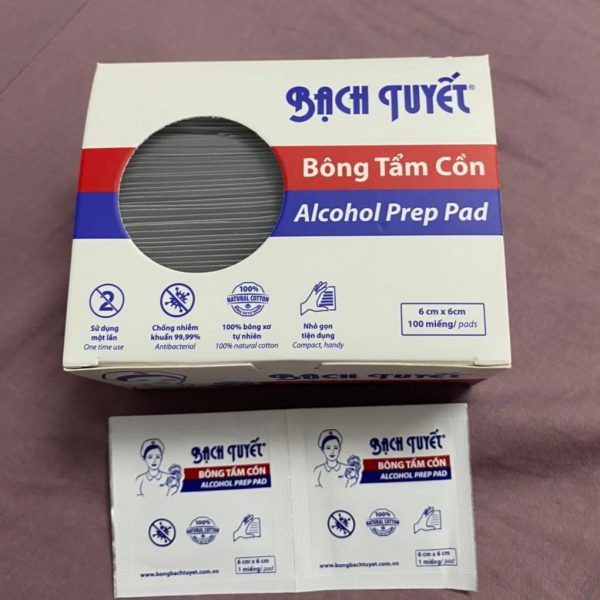 ✅ Gạc Tẩm Cồn- Bông Bạch Tuyết, (Cồn Miếng, Alcohol Pads) Hoặc Hiệu Thương Đương -VT0808