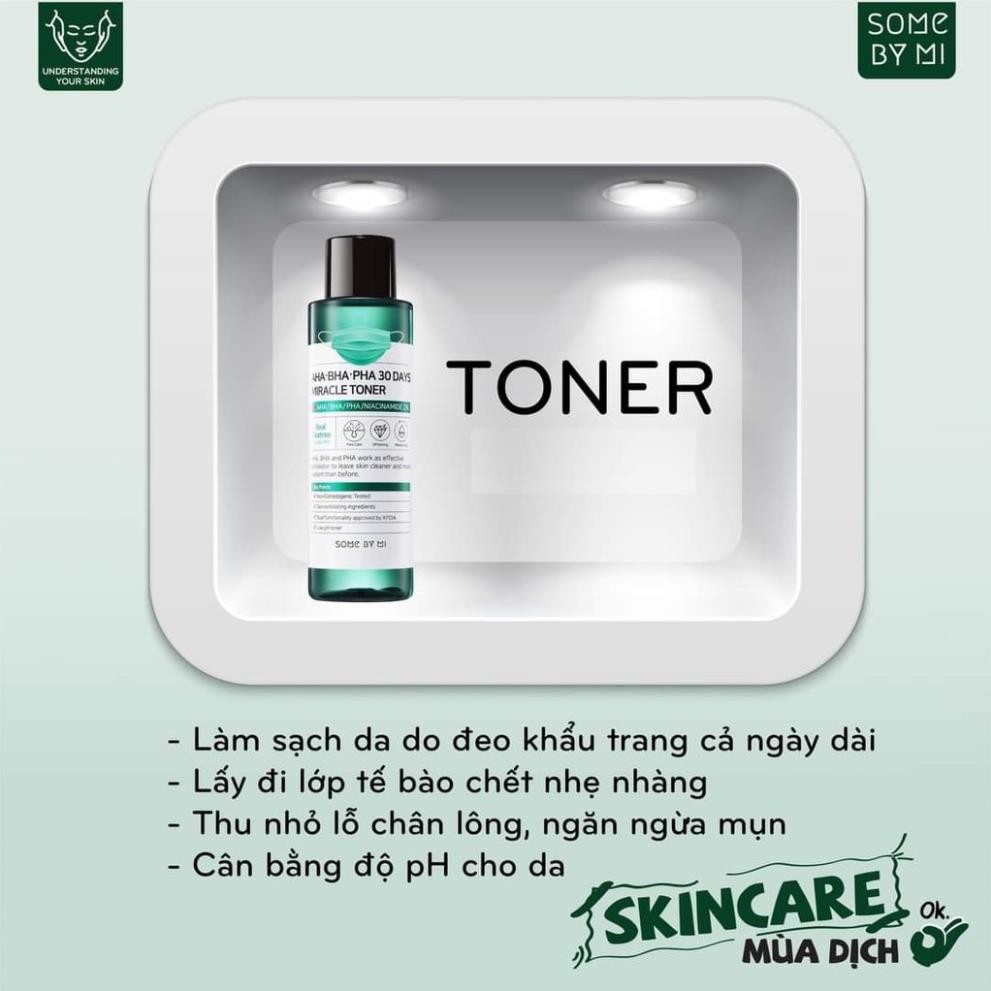 Hàng Hàn- Nước Hoa Hồng Toner Some By Mi AHA-BHA-PHA 30 Days Miracle Toner 150ml