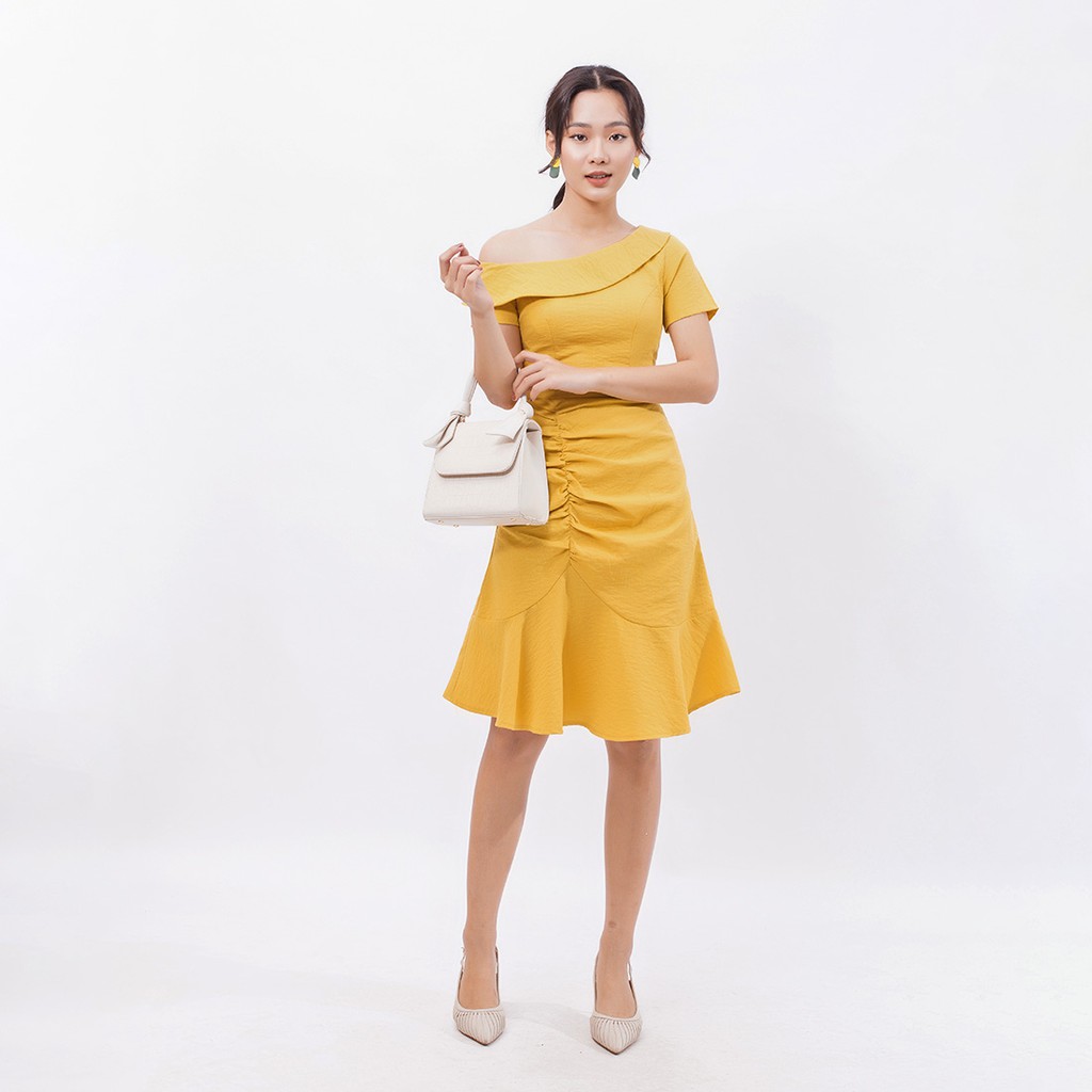 Váy đầm chữ a thời trang Eden lệch vai - D394 | BigBuy360 - bigbuy360.vn