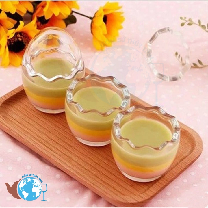 Hũ thủy tinh hình quả trứng NHỎ 60ml làm pudding sữa chua