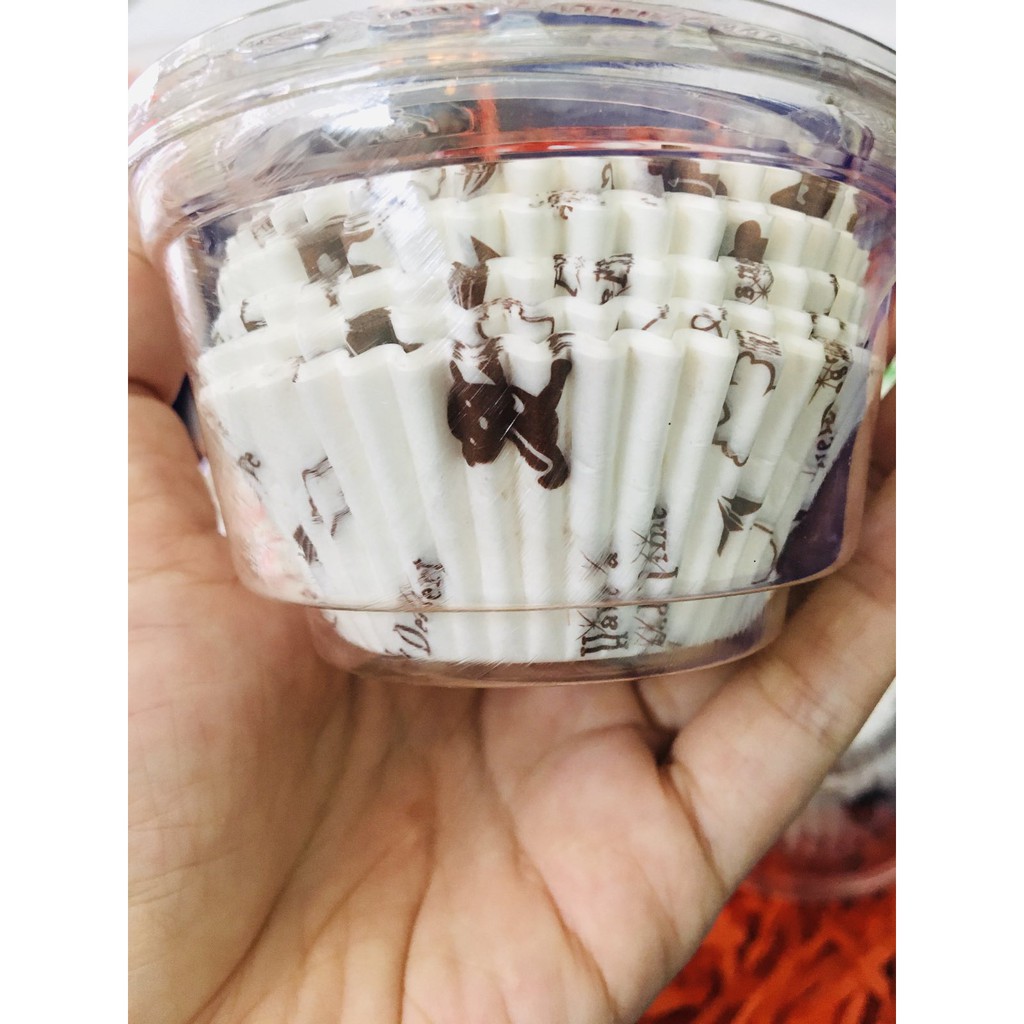1 Hộp Khuôn Giấy Nến Lớn dùng làm bánh CupCake Kích Thước 10cm, 12cm