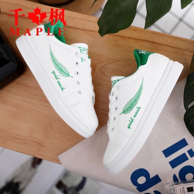 Ảnh thật Giầy thể thao thêu hình lá fullbox