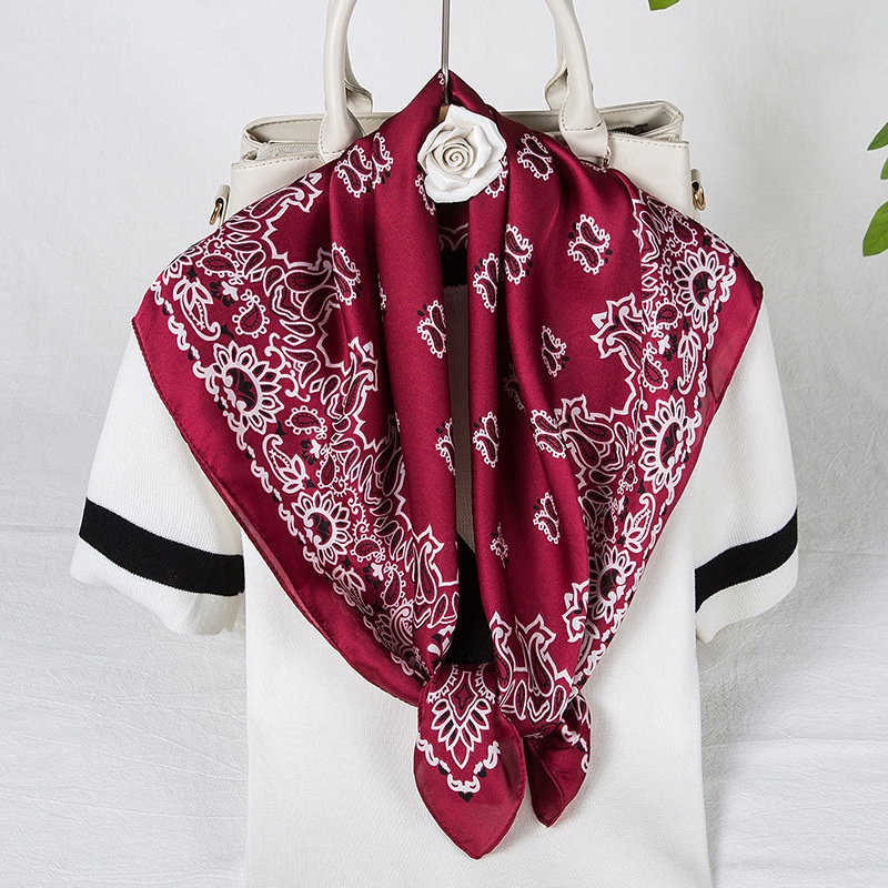 Khăn bandana quấn làm áo Blackpink cao cấp 70 70x70cm turban lụa vuông quàng cổ quấn tóc nữ đẹp
