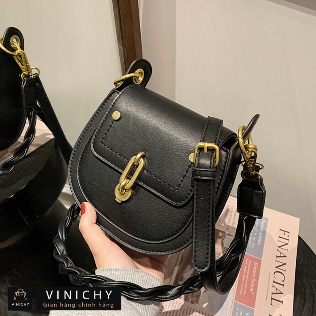 Túi xách nữ đeo chéo, đeo vai, túi đi chơi, đi học VINICHY, da đẹp, thời trang cao cấp size 18cm HA206