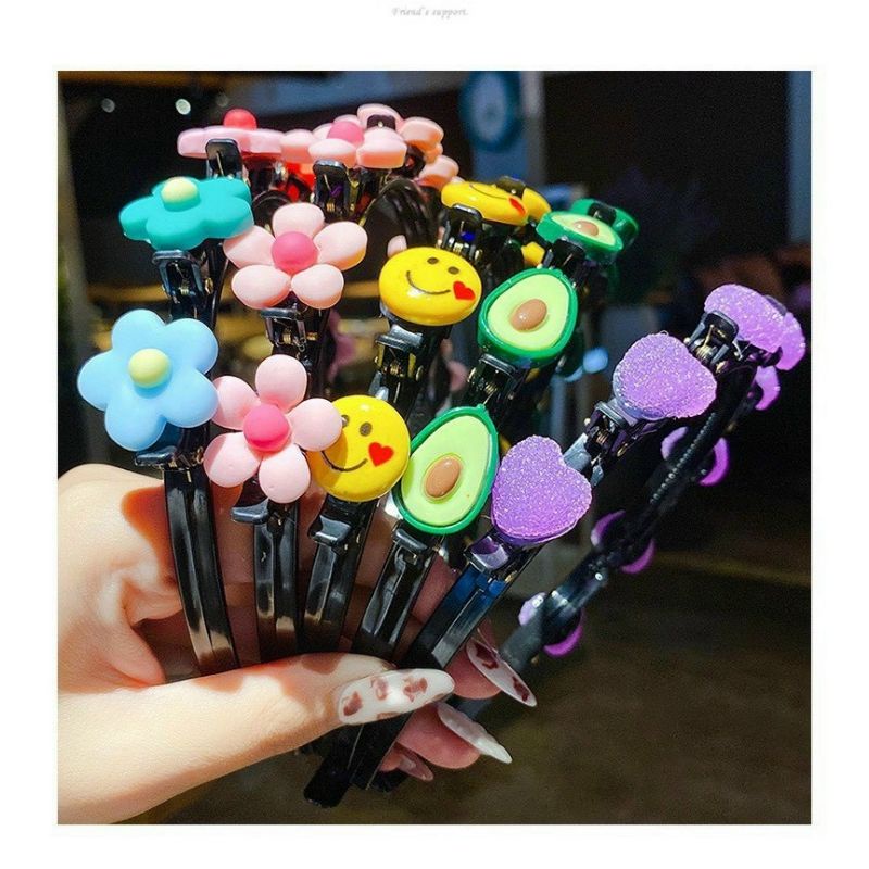 Bờm tóc Hàn Quốc hoa quả đáng yêu, có kẹp giữ tóc cho bé