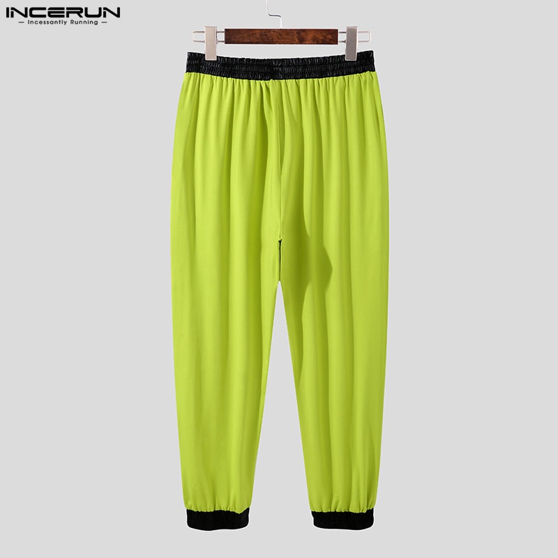 INCERUN Quần Dài Lưng Thun Phối Màu Thời Trang Cho Nam Có 3 Màu Lựa Chọn