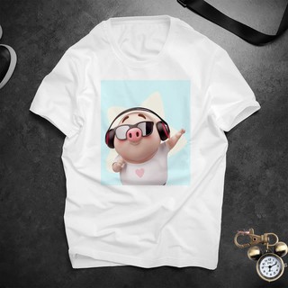 Áo thun unisex in hinh heo con cực tin