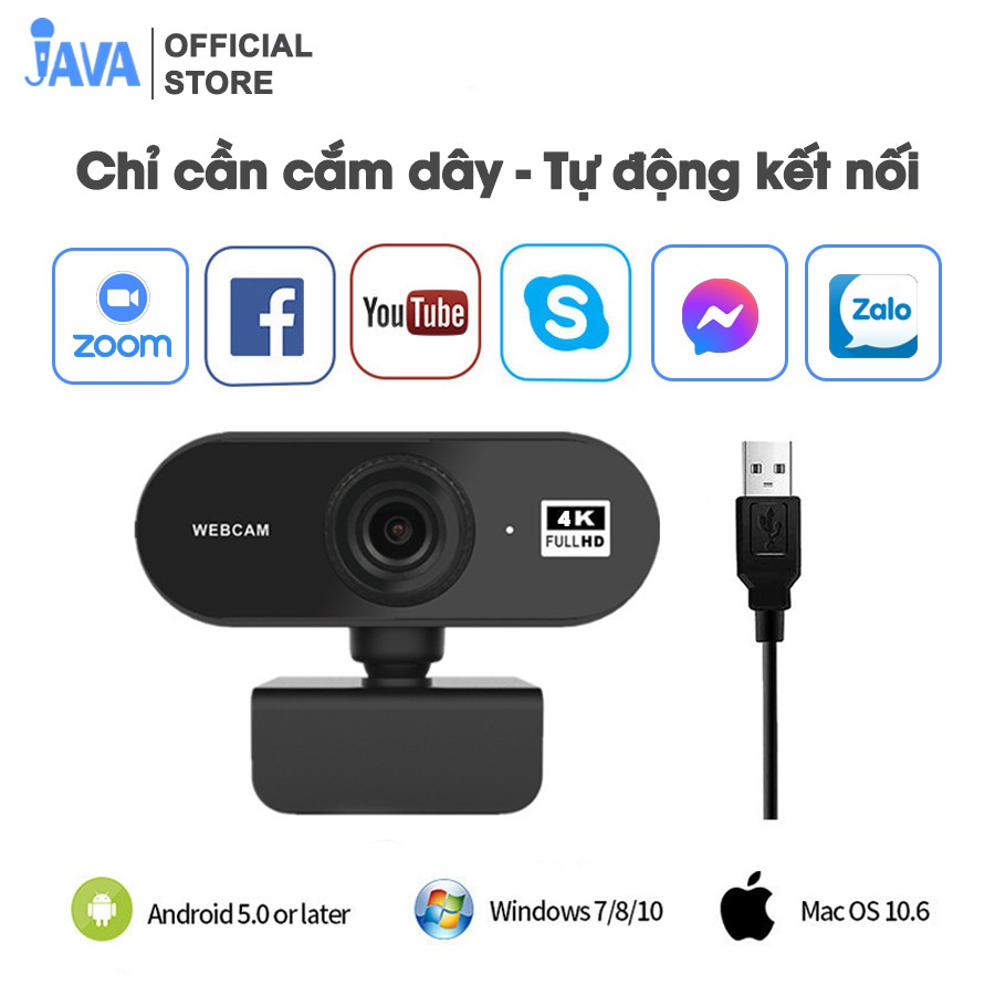 [4K NÉT GẤP 4 FULLHD] Webcam máy tính 4K - 38400 x 2160p và 2K - 2560 x 1440p - Thu hình cho máy tính, pc, TV, để bàn