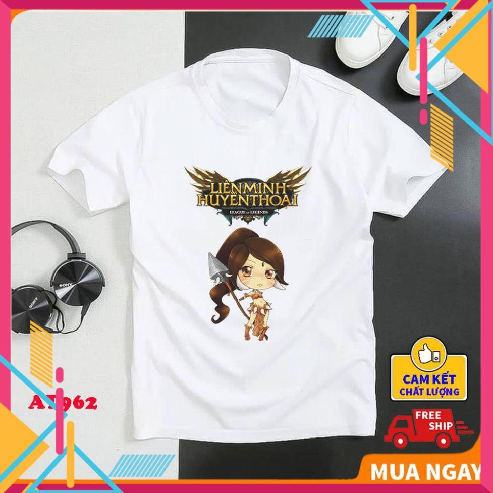 (DEAL SỐC) Áo phông nam nữ Chất vải phông 4 chiều dáng unisex, áo form rộng in hình BST LOL NIDALEE 