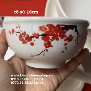bộ 06 chén sứ hoa đào - chén sứ hình hoa đào