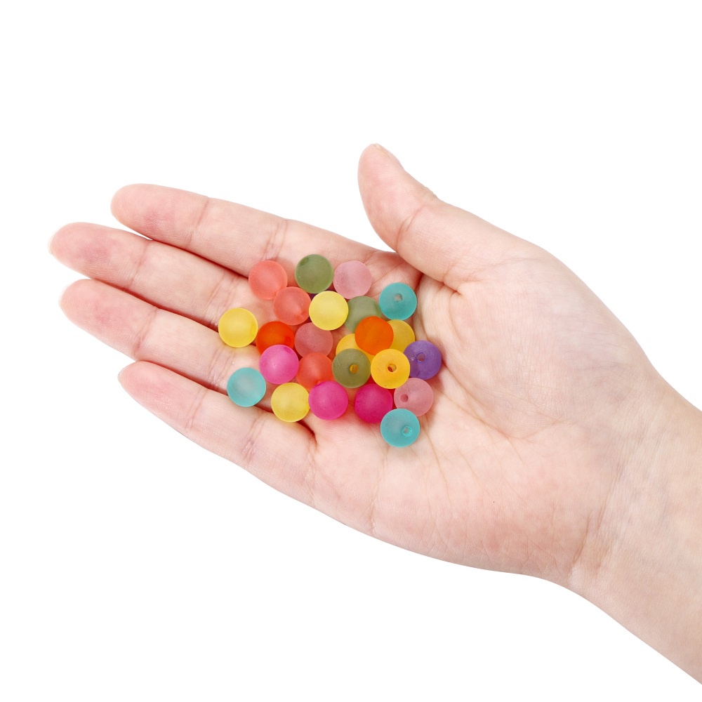 Set 100 hạt xỏ lỗ ST.KUNKKA 10mm nhiều màu sắc tùy chọn làm vòng đeo tay trang sức thủ công DIY