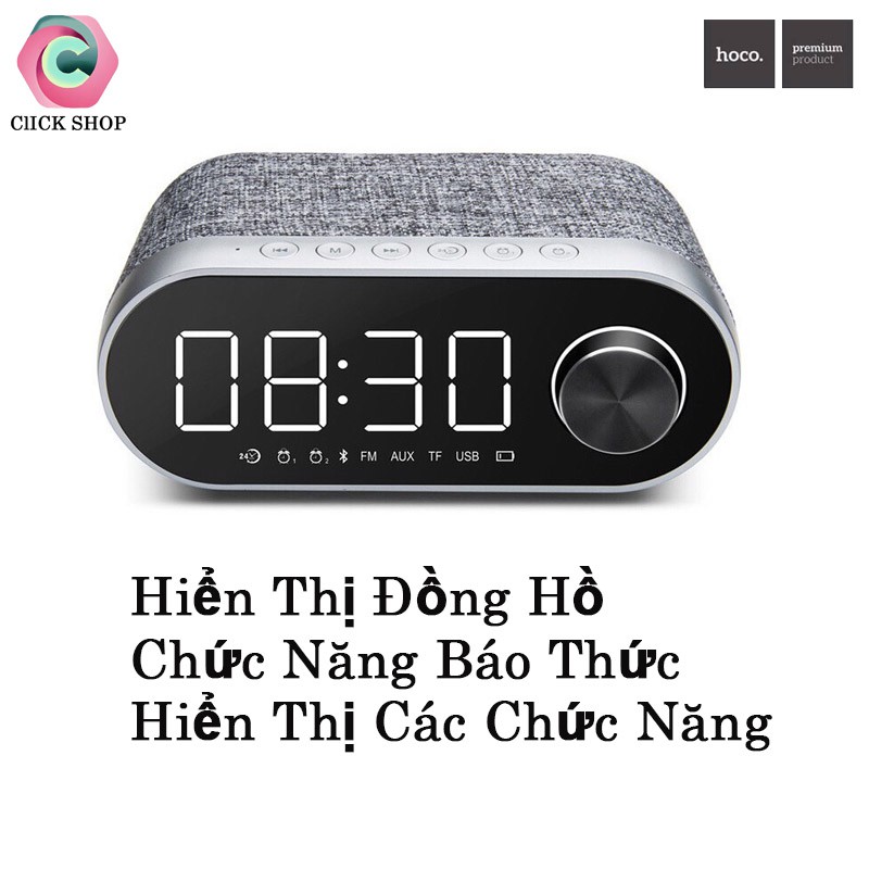 Loa Bluetooth kiêm đồng hồ báo thức Remax RB-M26- Loa remax M26 hỗ trợ USB + thẻ nhớ TF + cổng AUX