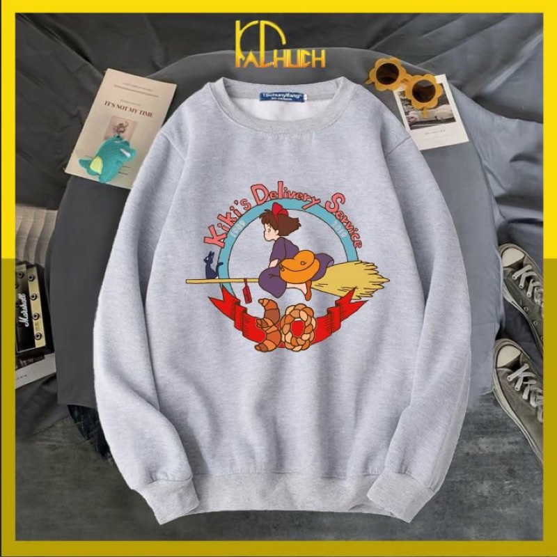 Áo sweater unisex in cô gái kikis vải nỉ bông mềm mịn