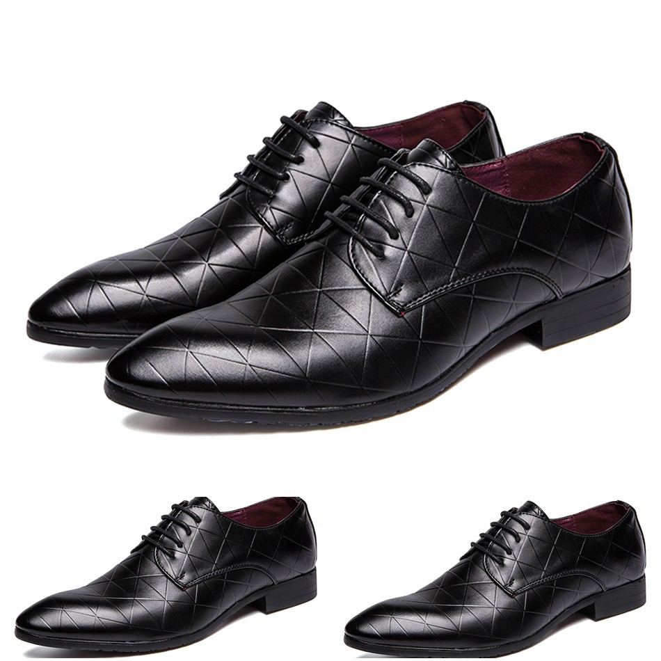 Giày da mũi nhọn thiết kế sang trọng thanh lịch cho nam