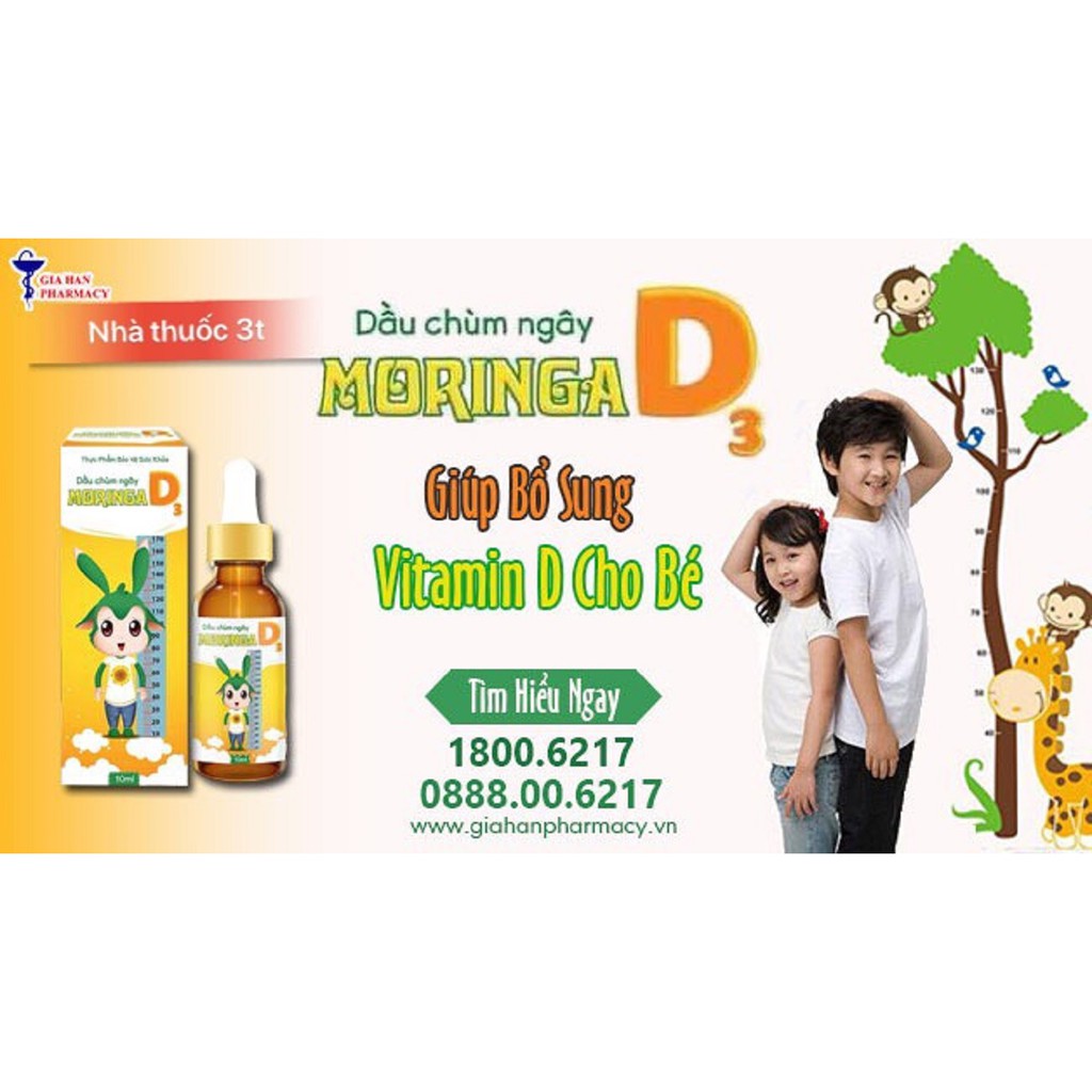 Dầu chùm ngây moringa D3- giúp trẻ cao lớn, chống còi xương và suy dinh dưỡng. | Thế Giới Skin Care