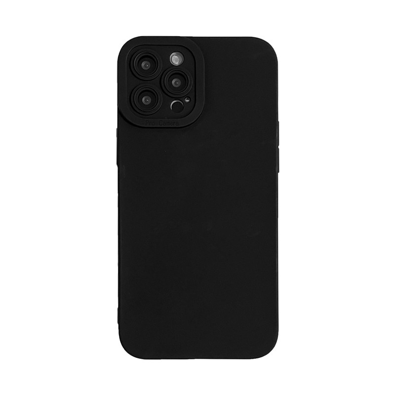 Ốp điện thoại da giả mềm màu đen đơn giản chống bám dấu vân tay thời trang cho iPhone 7Plus 8Plus 11 X XS 12 13 Pro Max