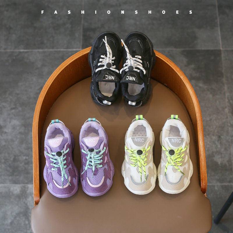 [Phong Cách Mới Về] Giày Thể Thao Phối Lưới Thoáng Khí Thoải Mái Phong Cách Hàn Quốc Cho Bé Gái