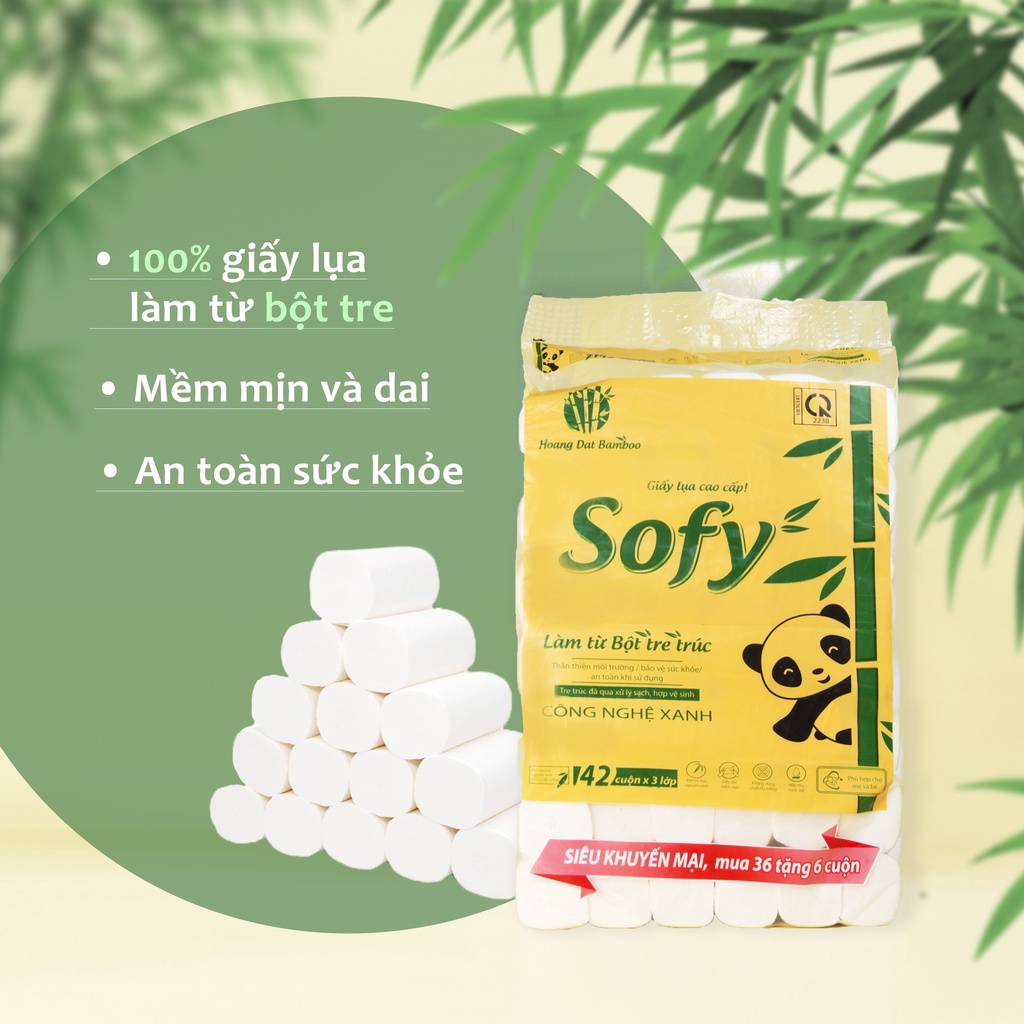 Giấy Vệ Sinh Gấu Trúc 42 Cuộn SOFY Cao Cấp