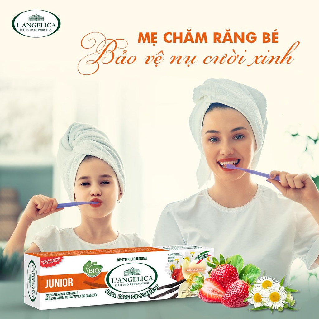 Kem Đánh Răng Thảo Dược Dành Cho Bé Yêu L'angelica Toothpaste Junior 50ml - @chaobella