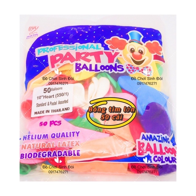 Bóng thái tim lớn 50 cái