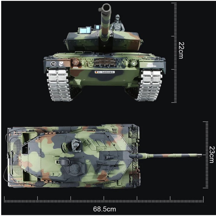 Xe tăng Henglong 1:16 Xe tăng điều khiển hạng nặng Leopard 2A6 của Đức 7.0