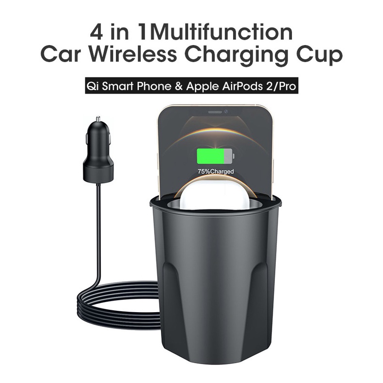 Đế Sạc Nhanh 4 Trong 1 12V / 24V 15W QC3.0 TYPE-C Cho Airpod iPhone 13 12 Samsung