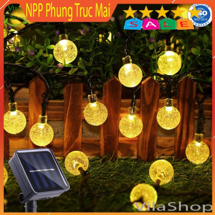 Đèn Nháy Trang Trí Màu Vàng, Đèn Trang Trí Tết Bóng Tròn Led Bi Bọt 10m DÂY ĐEN
