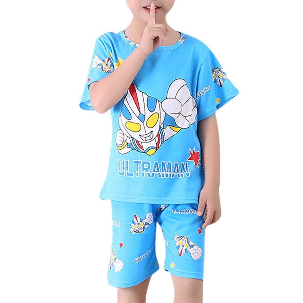 Bộ Pijama Ngắn Tay In Họa Tiết Hoạt Hình Cho Bé