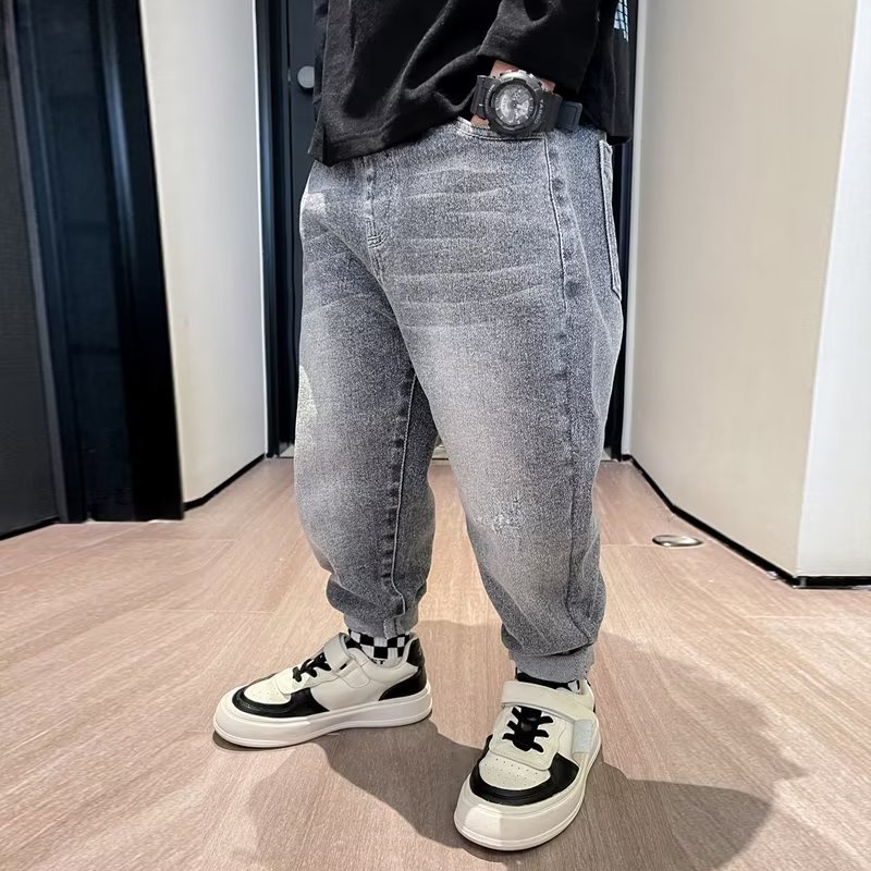 Quần Jean Dài Dáng Rộng Thoải Mái Thời Trang 2022 Cho Bé Trai 3-15 Tuổi 110-160