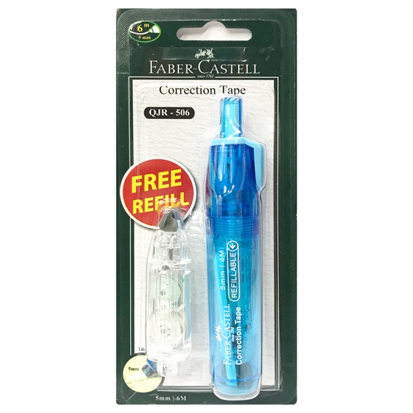 Bút Xoá Kéo Bấm QJR 506-6M - Blue + 1 Refill - Faber-Castell