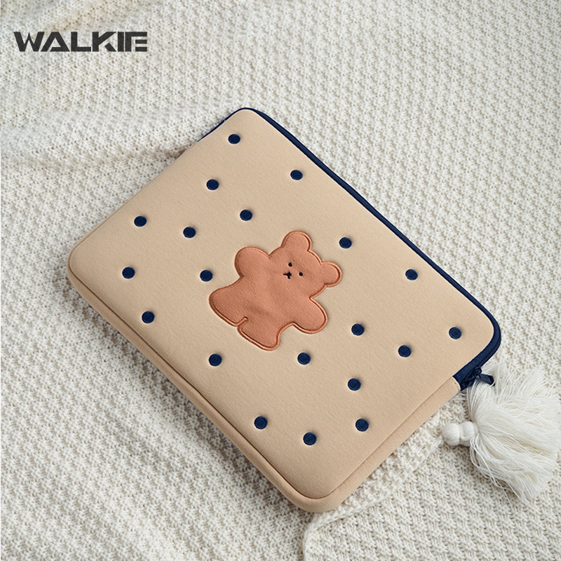 Túi laptop/Túi cầm tay máy tính bảng WALKIE gấu dễ thương cho Xiaomi Dell MacBook Air Pro 11 12 13 14 15.6 inch
