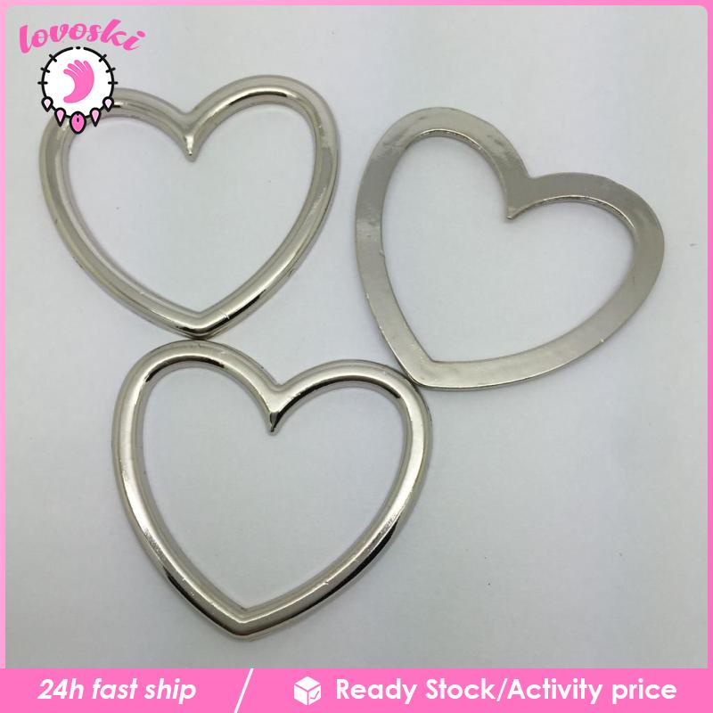 Set 5 vòng khoen hình trái tim màu bạc dùng làm thắt lưng/nịt bít tất/vòng chân/vòng cổ choker thủ công